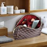 Chic Checkered Leather Makeup Bag Set