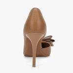 Brown Bow Heels Stiletto Dress Pumps for Women