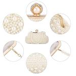 UBORSE Pearl Bead Evening Clutch Bag in Ivory