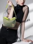 Rhinestone Leather Hobo Bag for Women