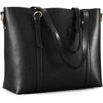 Kattee Black Leather Women's Vintage Tote Bag