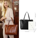 Kattee Black Leather Women's Vintage Tote Bag