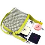 Rhinestone Leather Hobo Bag for Women