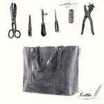 Kattee Black Leather Women's Vintage Tote Bag