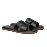 Stylish Black Peep Toe Flat Sandals for Women