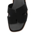 Stylish Black Peep Toe Flat Sandals for Women