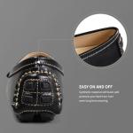 Women's Black Leather Penny Loafers for Comfort