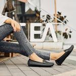 Women's Black Leather Penny Loafers for Comfort