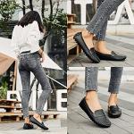 Women's Black Leather Penny Loafers for Comfort