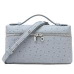 Rejolly Light Blue Ostrich Leather Crossbody Bag