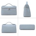 Rejolly Light Blue Ostrich Leather Crossbody Bag