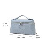 Rejolly Light Blue Ostrich Leather Crossbody Bag