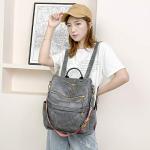 ZOCILOR Grey Convertible Backpack Purse and Handbag