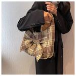 Chic Plaid Hobo Bags with Bowknot Detail
