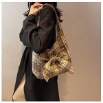 Chic Plaid Hobo Bags with Bowknot Detail