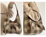Chic Plaid Hobo Bags with Bowknot Detail