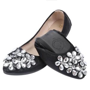 Sparkly Rhinestone Ballet Flats for Women