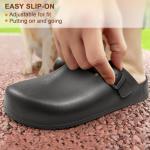 Bigant Women's Black Clogs for Nurses and Garden