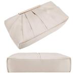 Elegant Champagne Pleated Satin Evening Clutch