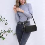 Luxury Black Suede Crossbody Handbag for Women
