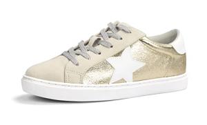 Chic Women's Lace-Up Sneaker in Gold
