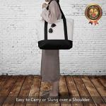 Stylish Canvas Tote Bag with External Pocket