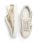 Chic Women's Lace-Up Sneaker in Gold