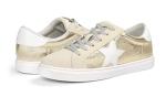 Chic Women's Lace-Up Sneaker in Gold