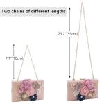 Light Pink Floral Clutch Bag for Special Occasions