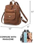 Stylish Brown PU Leather Backpack Purse for Women