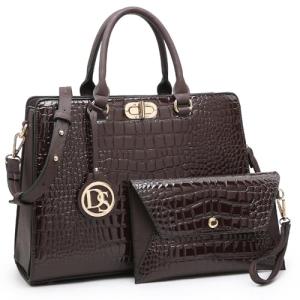 Dasein Women's Stylish Handbag and Clutch Set