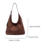 Lushandy Brown Suede Slouchy Hobo Tote Bag