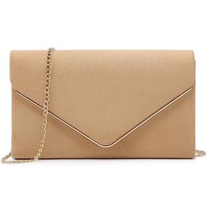 Dasein Velvet Evening Clutch with Chain Strap