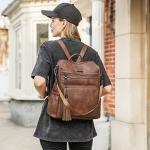 CLUCI Women's Leather Backpack Purse with Tassel