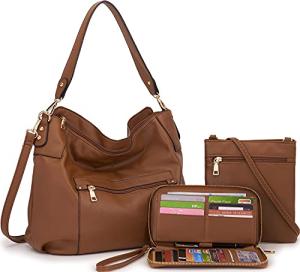 Chic Brown Crossbody Bag and Wallet Set