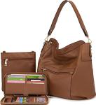 Chic Brown Crossbody Bag and Wallet Set