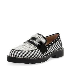 Betsey Johnson Women's Darian Black/White Loafers 7.5
