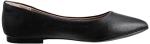 Chic Black Faux Leather Pointed-Toe Ballet Flats