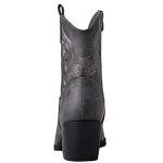 Grey Cowgirl Boots for Women - Chunky Low Heel