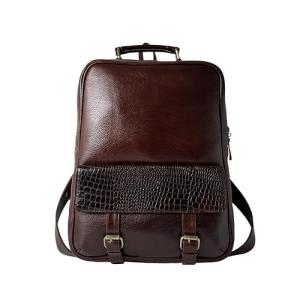 Elegant Burgundy Leather Backpack for Office & Travel