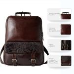 Elegant Burgundy Leather Backpack for Office & Travel