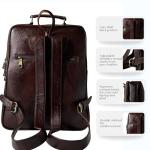 Elegant Burgundy Leather Backpack for Office & Travel