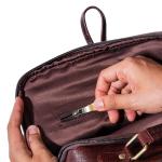 Elegant Burgundy Leather Backpack for Office & Travel