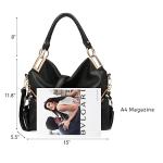 Dasein Large Black Rhinestone Hobo Bag