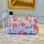 Boho Floral Quilted Toiletry and Makeup Bag