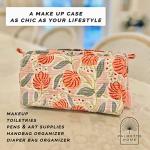 Boho Floral Quilted Toiletry and Makeup Bag