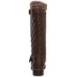 Globalwin Women's Brown Quilted Knee-High Fashion Boots
