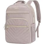 Stylish Dusty Pink Laptop Backpack with USB Port