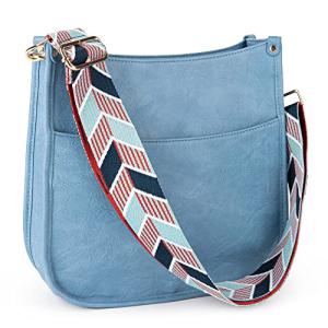 Light Blue Terry Vegan Leather Crossbody Bag