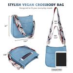 Light Blue Terry Vegan Leather Crossbody Bag